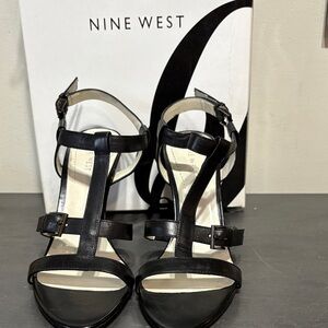 Nine West Black Strappy Heels -Jetstream s7.5